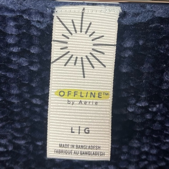 Offline by aerie Large Colorblock Crewneck Chenille Sweater Chunky Knit - Picture 6 of 10